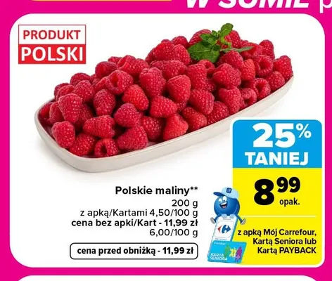 Maliny polskie promocja w Carrefour Market
