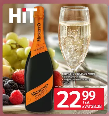 Wino musujące Prosecco Mionetto promocja w Selgros