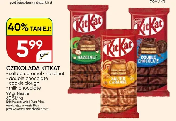 Czekolada KitKat Milk Chocolate promocja w Chata Polska
