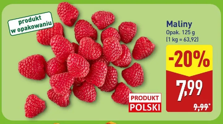 Maliny polskie promocja w Aldi