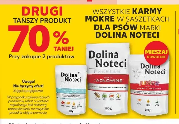 Karma dla psów Dolina Noteci Premium Junior bogata w serca wołowe promocja w Kaufland