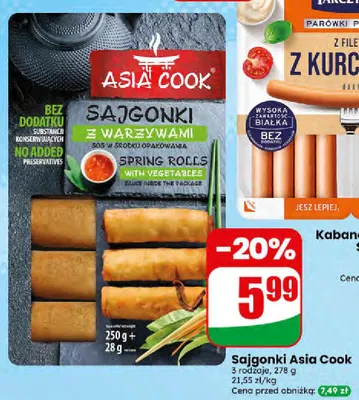 Sajgonki z warzywami Asia Cook promocja w Dino