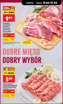 Karkówka wieprzowa bez kości pakowana próżniowo promocja w Biedronka