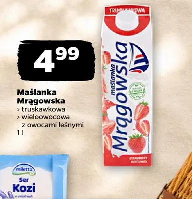 Maślanka truskawkowa Mrągowska promocja w Netto