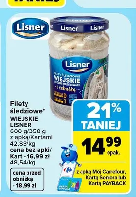 Filety śledziowe wiejskie Lisner promocja w Carrefour