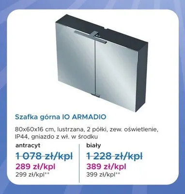 Szafka górna IO Armadio antracyt promocja w Blu Salony Łazienek