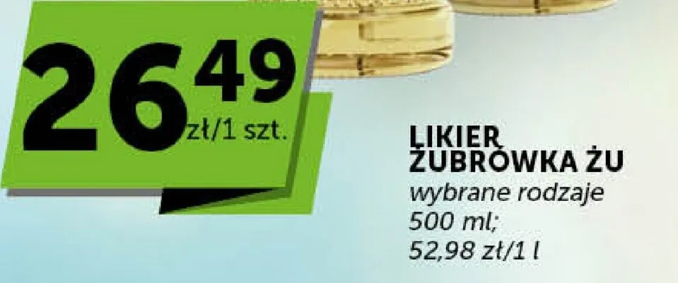 Likier Żubrówka Zu wybrane rodzaje promocja w Euro Sklep