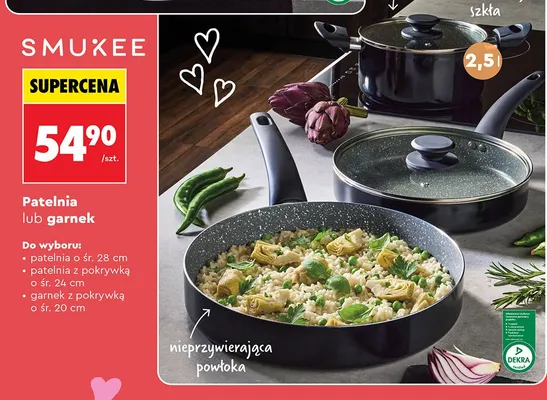 Patelnia Smukee 28 cm promocja w Biedronka