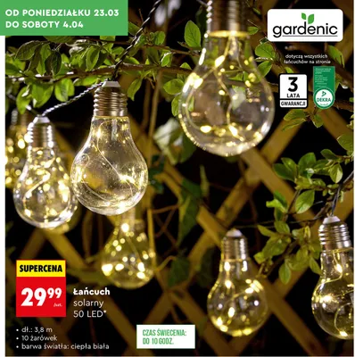 Łańcuch solarny 50 LED promocja w Biedronka