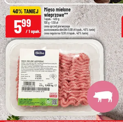 Mięso mielone wieprzowe Skiba promocja w POLOmarket