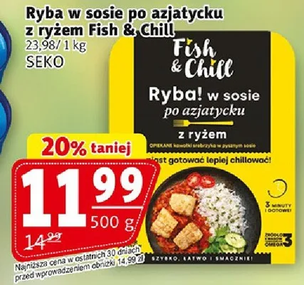 Ryba w sosie po azjatycku z ryżem Fish & Chill Seko promocja w Prim Market