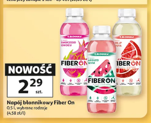 Napój błonnikowy Fiber On o smaku grejpfruta promocja w Auchan
