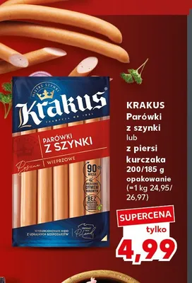 Parówki z piersi kurczaka Krakus promocja w Kaufland