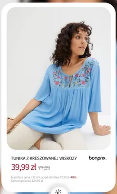 Tunika z kreszowanej wiskozy Bonprix promocja w bonprix