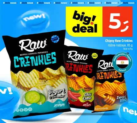 Chipsy Raw Crinkles Yogurt & Cucumber promocja w Dealz