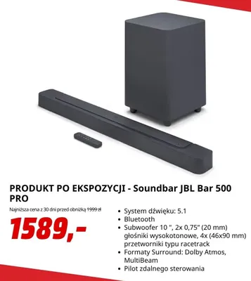 Soundbar JBL Bar 500 PRO promocja w Media Markt