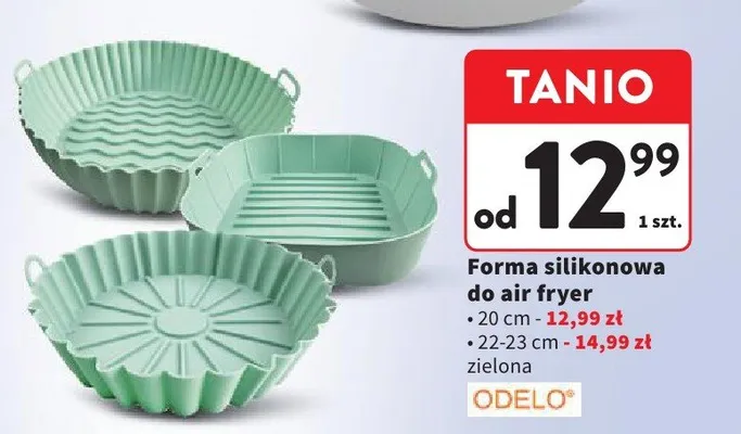 Forma silikonowa do air fryer ODELO zielona 20cm promocja w Intermarche
