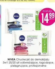 Chusteczki do demakijażu 3w1 Nivea odświeżające promocja w Drogerie Jasmin