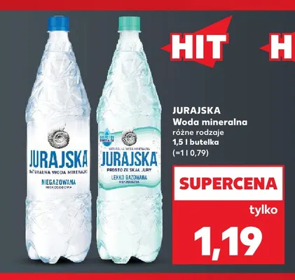 Woda mineralna lekko gazowana Jurajska promocja w Kaufland