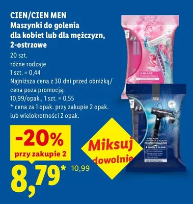 Maszynki do golenia dla kobiet 2-ostrzowe Cien promocja w Lidl