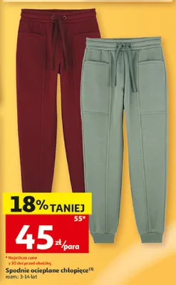Spodnie ocieplane chłopięce Inextenso promocja w Auchan