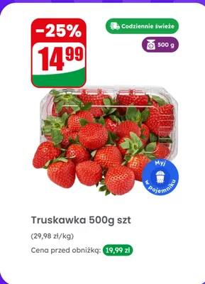 Truskawka 500 g promocja w Dino