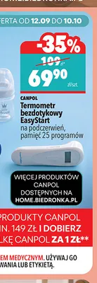 Termometr bezdotykowy EasyStart na podczerwień Canpol promocja w Biedronka