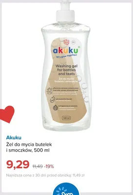 Żel do mycia butelek i smoczków Akuku promocja w Smyk