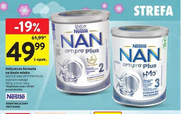 Mleko modyfikowane Nestlé NAN Optipro Plus 3 promocja w Intermarche