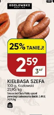 Kiełbasa szefa Kozłowski promocja w Chata Polska
