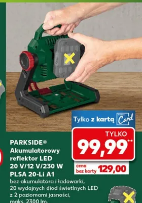 Akumulatorowy reflektor 20 V/12 V/230 W PLSA 20-Li A1 promocja w Kaufland
