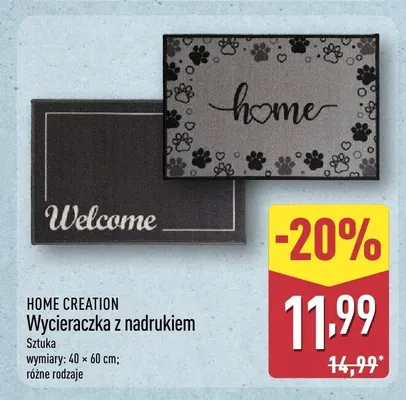 Wycieraczka z nadrukiem HOME CREATION promocja w Aldi