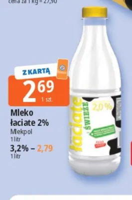 Mleko Łaciate 2% promocja w Leclerc