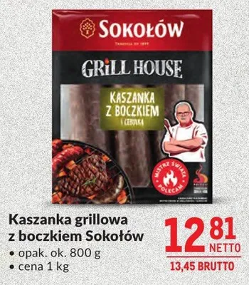 Kaszanka grillowa z boczkiem Sokołów Grill House promocja w Makro