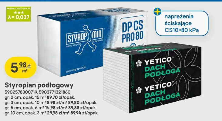 Styropian podłogowy gr. 10 cm promocja w Castorama