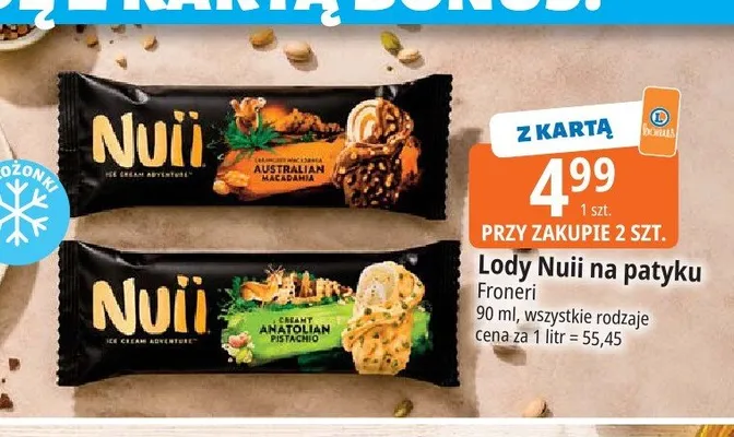 Lody Nuii na patyku promocja w Leclerc