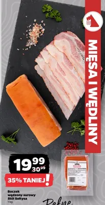 Boczek wędzony surowy stół Sołtysa promocja w Netto
