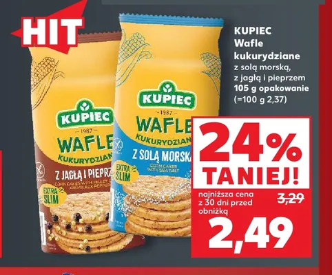 Wafle kukurydziane z solą morską Kupiec promocja w Kaufland