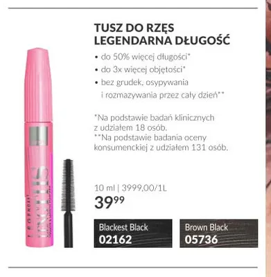 Tusz do rzęs Legendarna Długość Avon promocja w AVON
