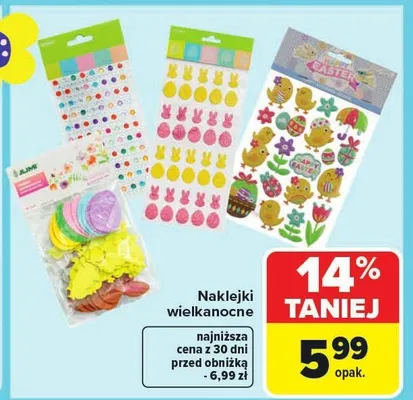 Naklejki wielkanocne promocja w Carrefour Market
