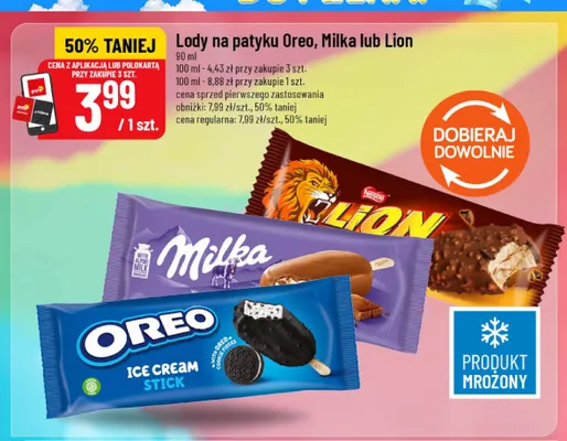 Lody na patyku Milka promocja w POLOmarket