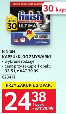 Kapsułki do zmywarki Finish 30 szt - wybrane rodzaje - cena przy zakupie 1 opak: 32.51, z VAT 39.99 promocja w Selgros