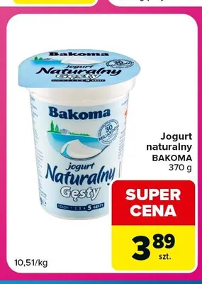 Jogurt naturalny Bakoma promocja w Carrefour Express