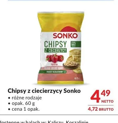 Chipsy z ciecierzycy Sonko promocja w Makro