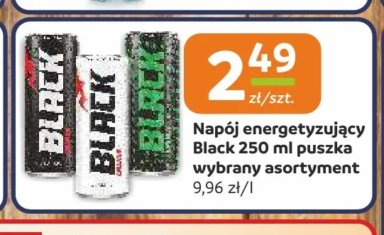Napój energetyzujący Black promocja w Społem Częstochowa