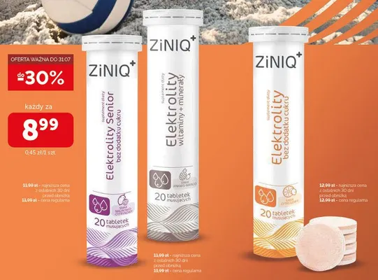 Suplement diety elektrolity ZiNIQ+ witaminy + minerały promocja w Ziko Dermo