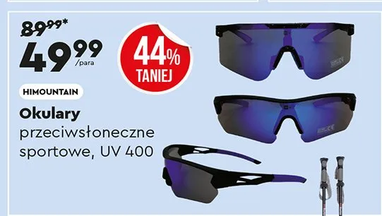 Okulary przeciwsłoneczne sportowe, UV 400 promocja w Biedronka Home