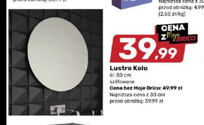 Lustro Koło śr. 50 cm promocja w Bricomarche