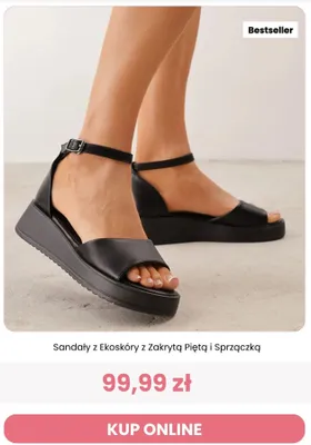 Sandały z ekoskóry z zakrytą piętą i sprzączką Reneé promocja w Renee