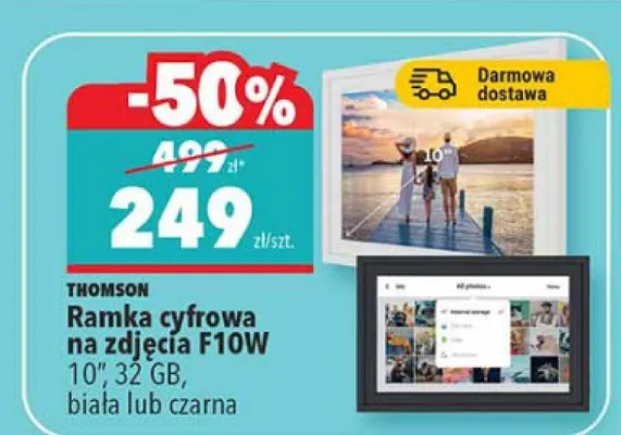 Ramka cyfrowa na zdjęcia F10W 10", 32 GB, biała lub czarna promocja w Biedronka